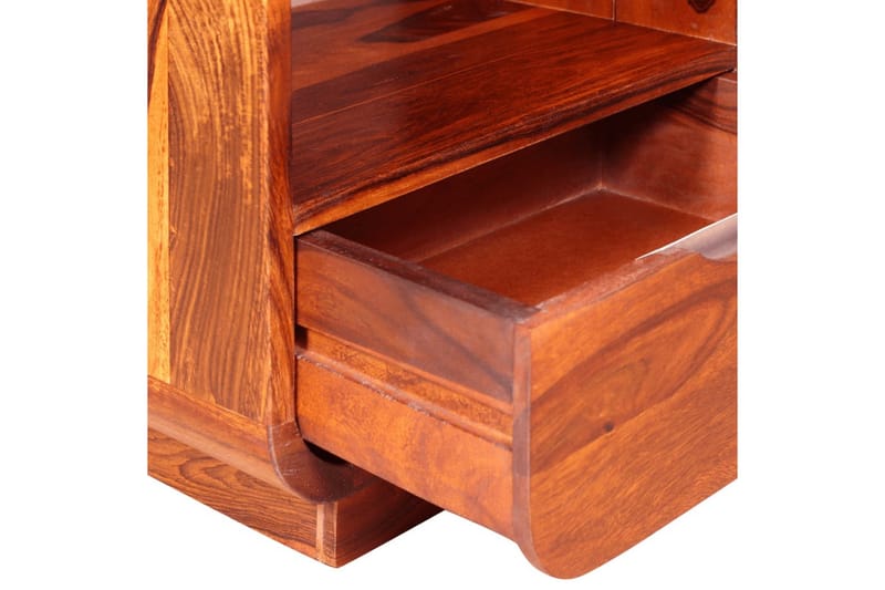 Sängbord med låda 2 st massivt sheshamträ 40x30x50 cm - Brun - Sängbord - Bord