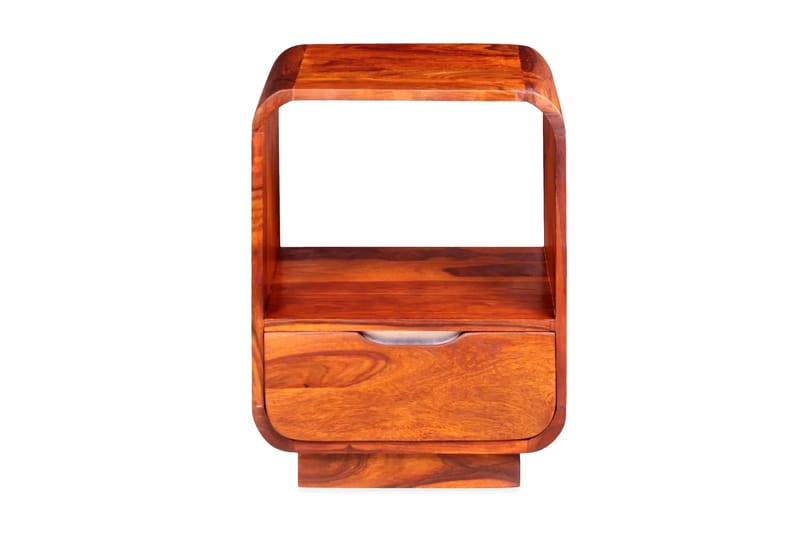 Sängbord med låda i massivt sheshamträ 40x30x50 cm - Brun - Sängbord - Bord