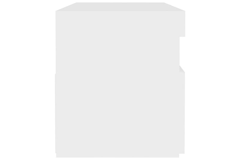 Sängbord med LED-belysning vit 60x35x40 cm spånskiva - Vit - Möbler - Sovrum - Sängbord