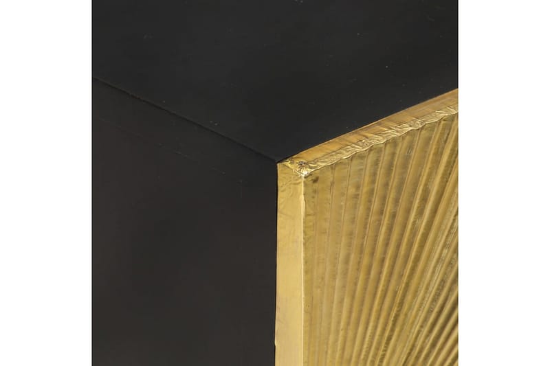 Sängbord med mässingsfront 40x30x50 cm massivt mangoträ - Guld - Möbler - Sovrum - Sängbord