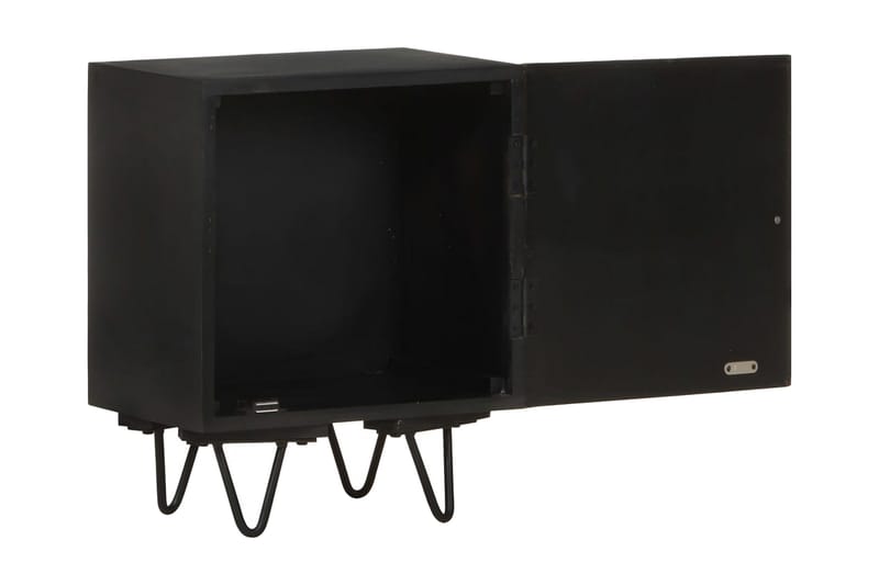 Sängbord med mässingsfront 40x30x50 cm massivt mangoträ - Guld - Möbler - Sovrum - Sängbord