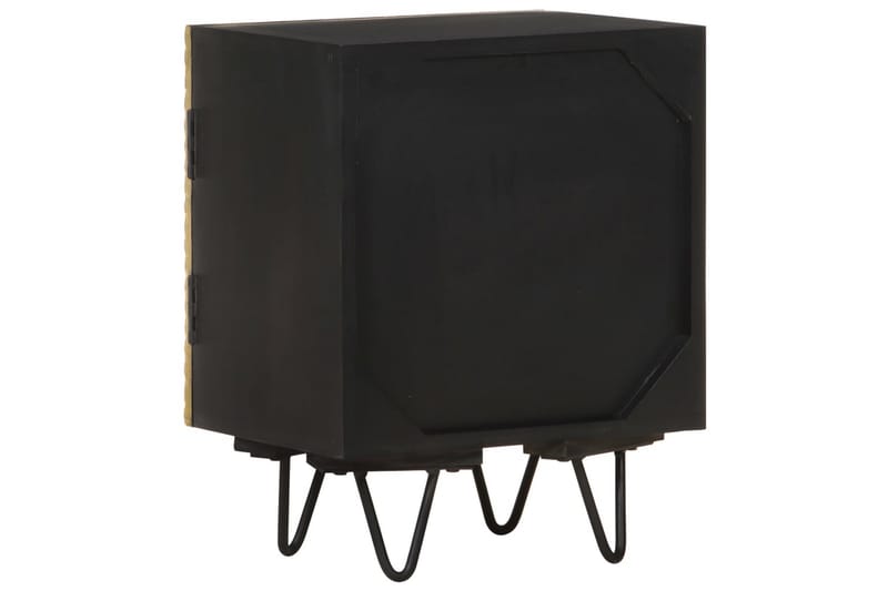 Sängbord med mässingsfront 40x30x50 cm massivt mangoträ - Guld - Möbler - Sovrum - Sängbord