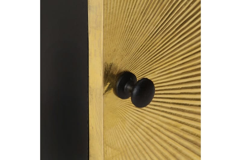 Sängbord med mässingsfront 40x30x50 cm massivt mangoträ - Guld - Möbler - Sovrum - Sängbord