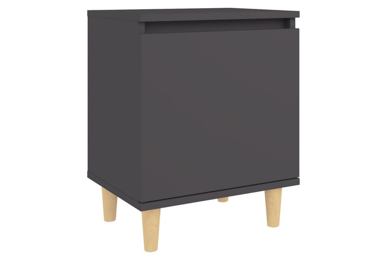 Sängbord med massiva ben grå 40x30x50 cm - Grå - Sängbord - Bord