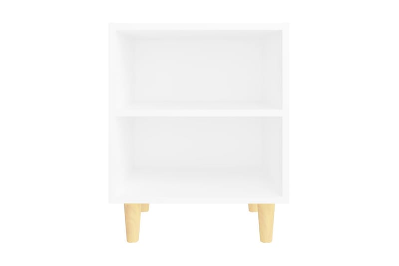 Sängbord med massiva ben vit 40x30x50 cm - Vit - Möbler - Sovrum - Sängbord