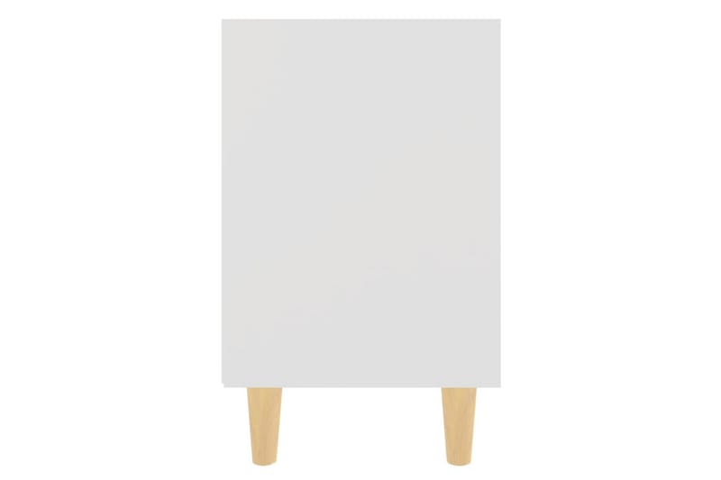 Sängbord med massiva ben vit 40x30x50 cm - Vit - Möbler - Sovrum - Sängbord