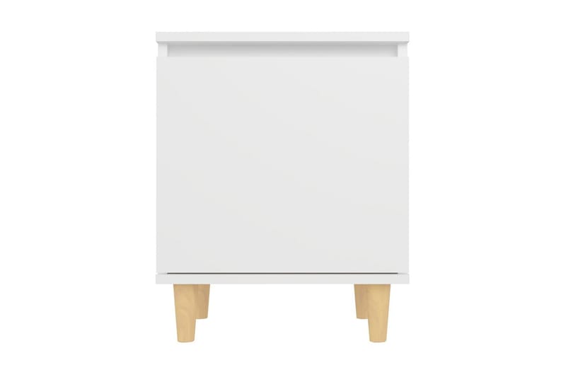 Sängbord med massiva ben vit 40x30x50 cm - Vit - Möbler - Sovrum - Sängbord