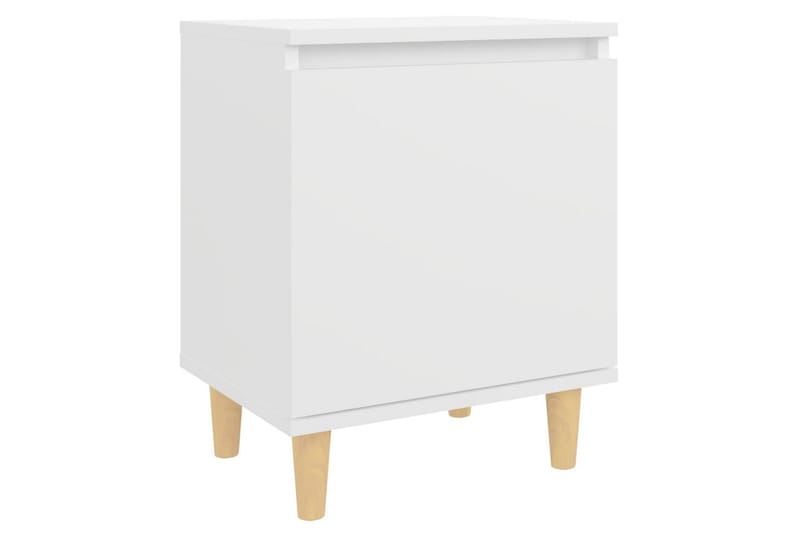 Sängbord med massiva ben vit 40x30x50 cm - Vit - Möbler - Sovrum - Sängbord