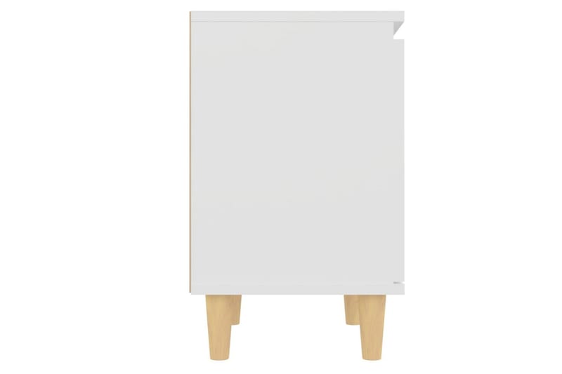 Sängbord med massiva ben vit 40x30x50 cm - Vit - Möbler - Sovrum - Sängbord