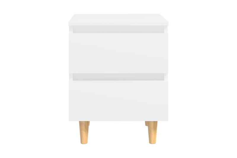 Sängbord med massiva furuben 2 st vit 40x35x50 cm - Vit - Möbler - Sovrum - Sängbord