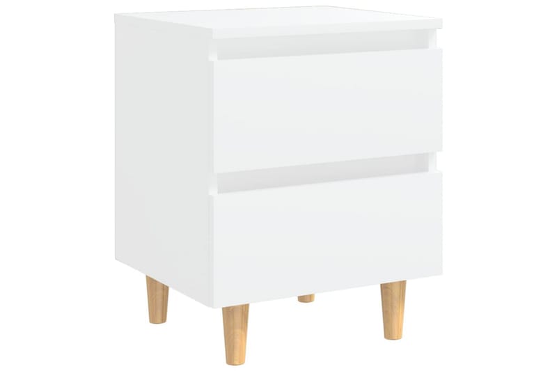 Sängbord med massiva furuben 2 st vit 40x35x50 cm - Vit - Möbler - Sovrum - Sängbord