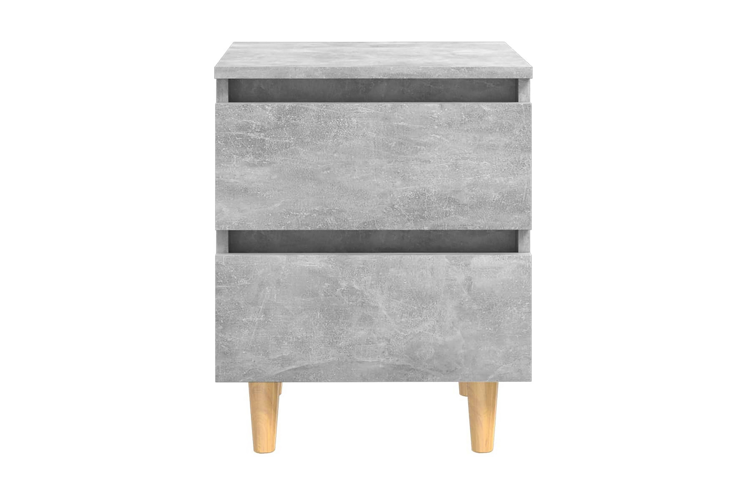 Sängbord med massiva furuben betonggrå 40x35x50 cm – Grå