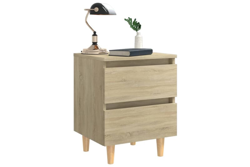 Sängbord med massiva furuben sonoma-ek 40x35x50 cm - Brun - Möbler - Sovrum - Sängbord
