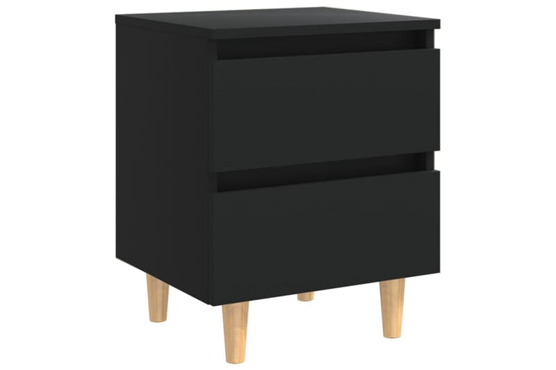 Sängbord med massiva furuben svart 40x35x50 cm - Svart - Möbler - Sovrum - Sängbord