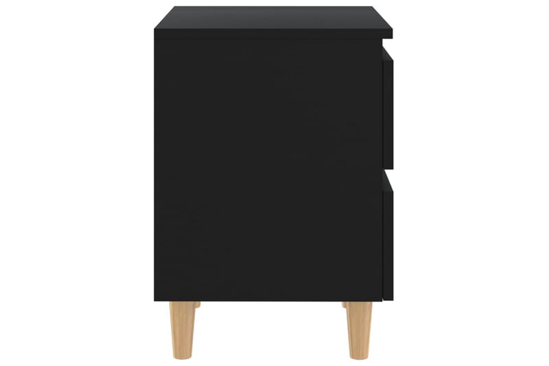 Sängbord med massiva furuben svart 40x35x50 cm - Svart - Möbler - Sovrum - Sängbord