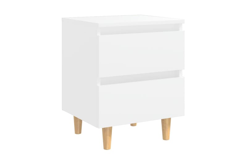 Sängbord med massiva furuben vit 40x35x50 cm - Vit - Möbler - Sovrum - Sängbord