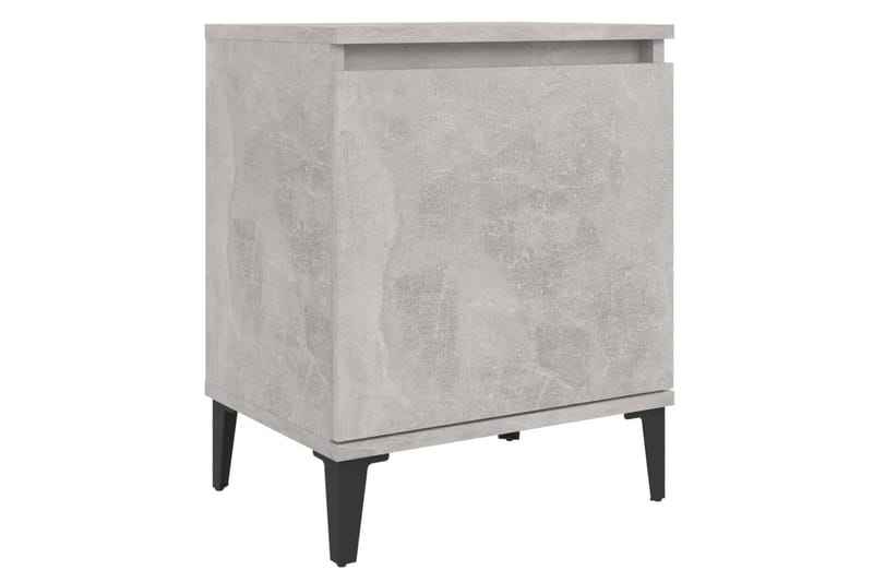 Sängbord med metallben 2 st betonggrå 40x30x50 cm - Grå - Sängbord - Bord