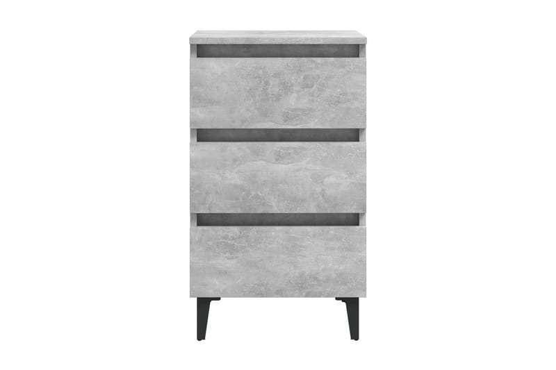 Sängbord med metallben 2 st betonggrå 40x35x69 cm - Grå - Möbler - Sovrum - Sängbord