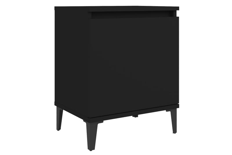 Sängbord med metallben 2 st svart 40x30x50 cm - Svart - Möbler - Sovrum - Sängbord