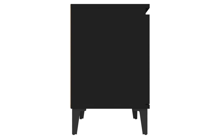 Sängbord med metallben 2 st svart 40x30x50 cm - Svart - Sängbord - Bord