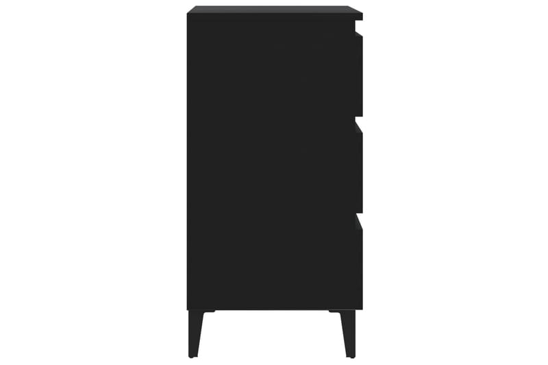 Sängbord med metallben 2 st svart 40x35x69 cm - Svart - Sängbord - Bord