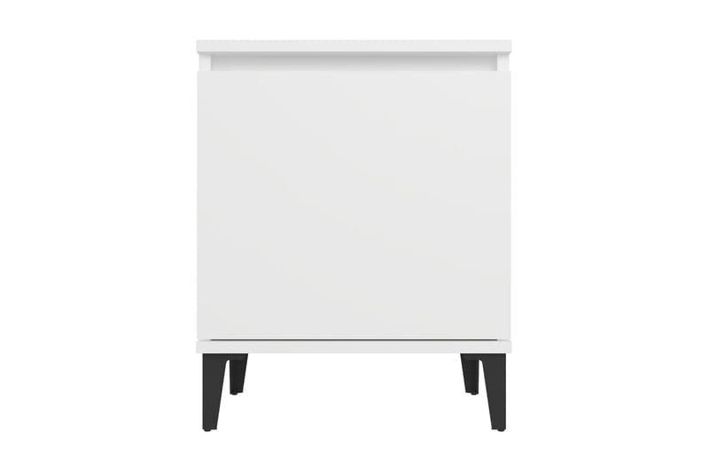 Sängbord med metallben 2 st vit 40x30x50 cm - Vit - Möbler - Sovrum - Sängbord