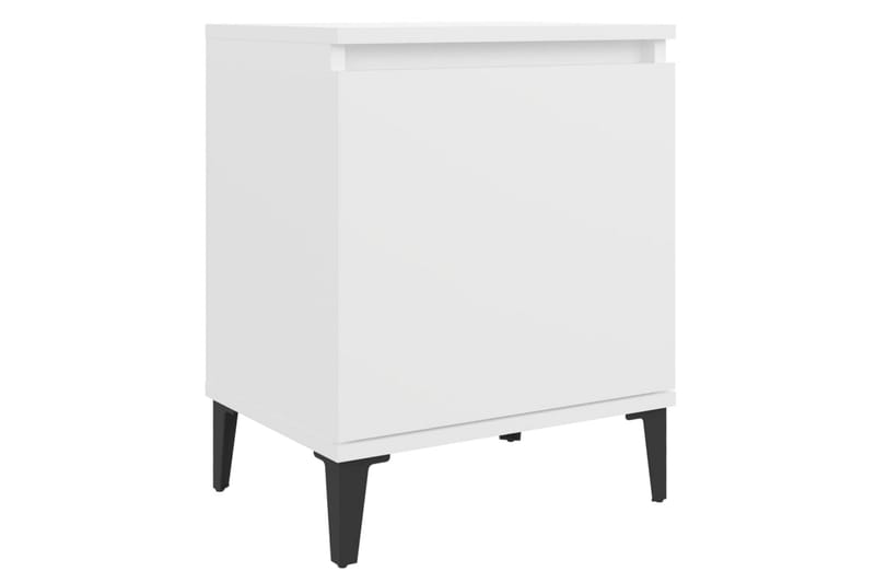 Sängbord med metallben 2 st vit 40x30x50 cm - Vit - Möbler - Sovrum - Sängbord
