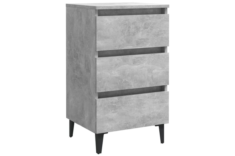Sängbord med metallben betonggrå 40x35x69 cm - Grå - Möbler - Sovrum - Sängbord
