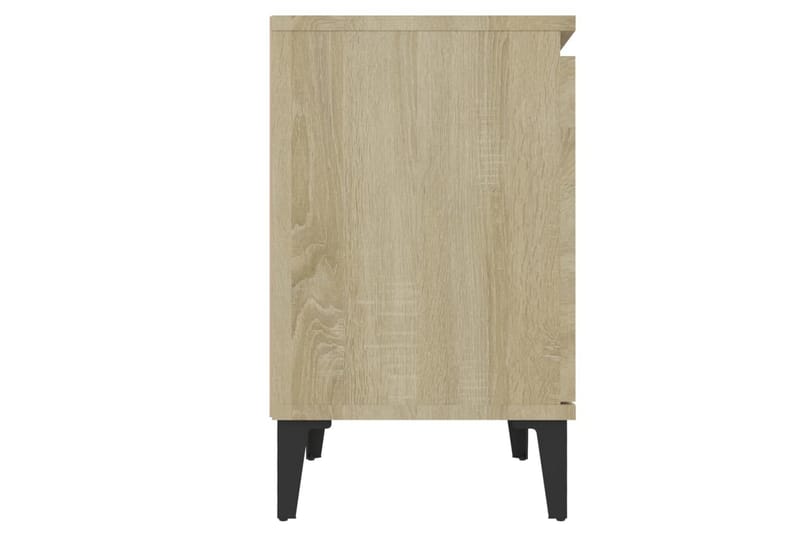 Sängbord med metallben sonoma-ek 40x30x50 cm - Brun - Möbler - Sovrum - Sängbord