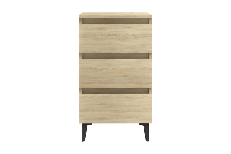 Sängbord med metallben sonoma-ek 40x35x69 cm - Brun - Möbler - Sovrum - Sängbord