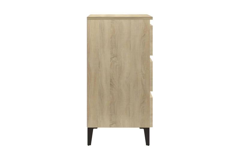 Sängbord med metallben sonoma-ek 40x35x69 cm - Brun - Möbler - Sovrum - Sängbord