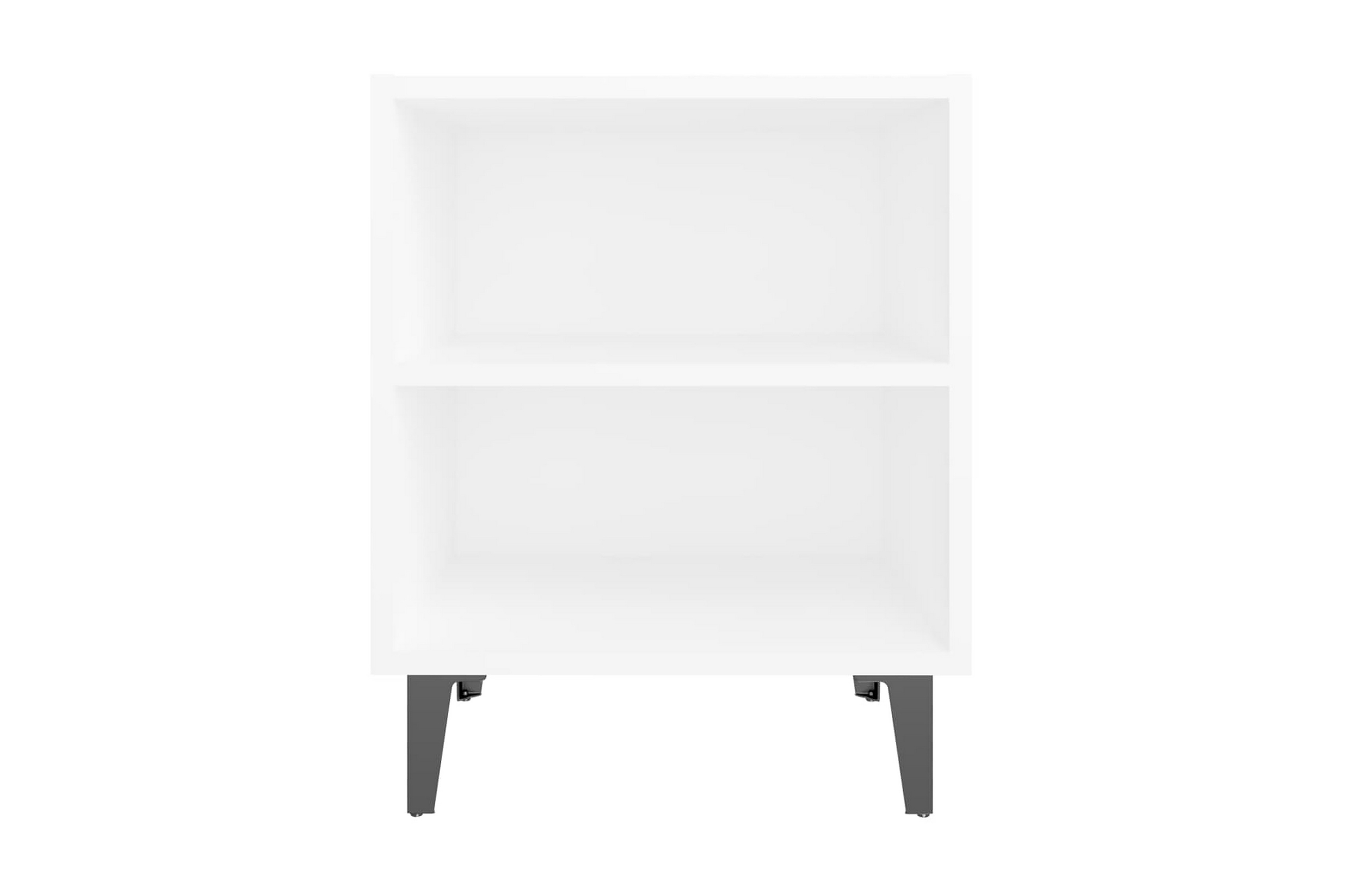 Sängbord med metallben vit 40x30x50 cm – Vit