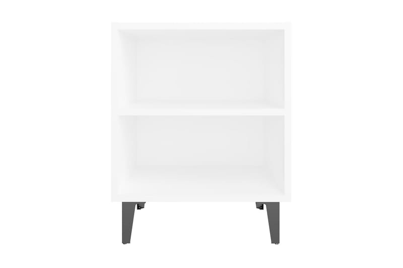 Sängbord med metallben vit 40x30x50 cm - Vit - Sängbord - Bord