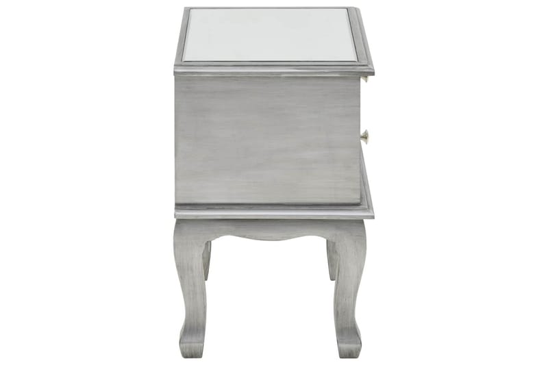 Sängbord med spegel MDF och glas 34,5x30x50 cm - Silver - Möbler - Sovrum - Sängbord
