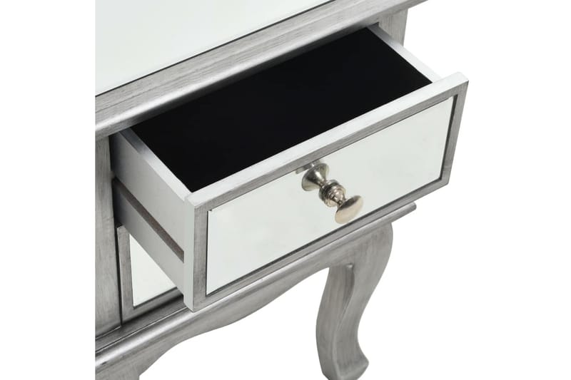 Sängbord med spegel MDF och glas 34,5x30x50 cm - Silver - Sängbord - Bord