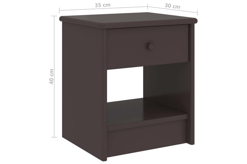 Sängbord mörkbrun 35x30x40 cm massiv furu - Brun - Möbler - Sovrum - Sängbord