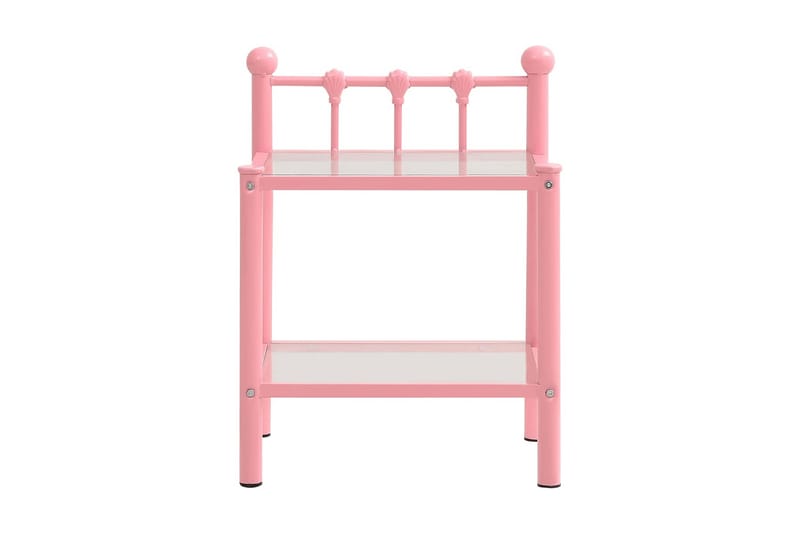 Sängbord rosa och transparent 45x34,5x60,5 cm metall och gla - Rosa - S�ängbord - Bord