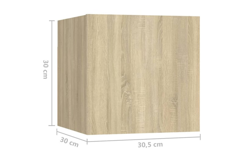 Sängbord sonoma-ek 30,5x30x30 cm spånskiva - Brun - Sängbord - Bord