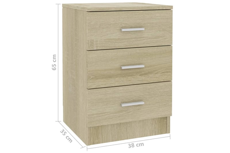 Sängbord sonoma ek 38x35x56 cm spånskiva - Brun - Möbler - Sovrum - Sängbord