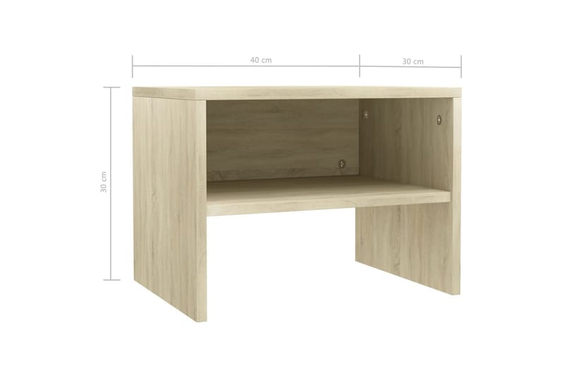 Sängbord sonoma ek 40x30x30 cm spånskiva - Brun - Sängbord - Bord