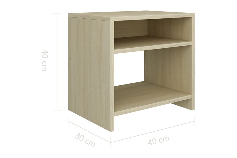 Sängbord sonoma ek 40x30x40 cm spånskiva - Brun - Möbler - Sovrum - Sängbord