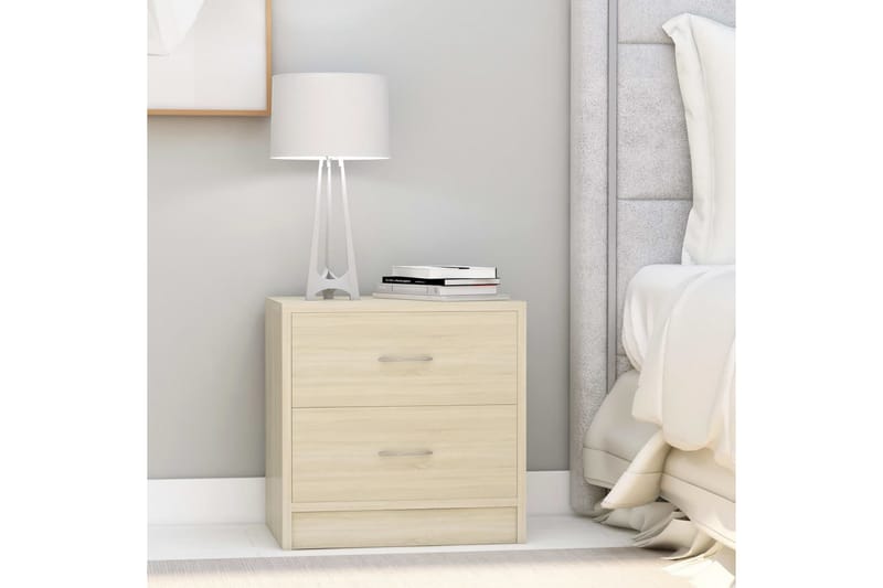 Sängbord sonoma ek 40x30x40 cm spånskiva - Brun - Möbler - Sovrum - Sängbord