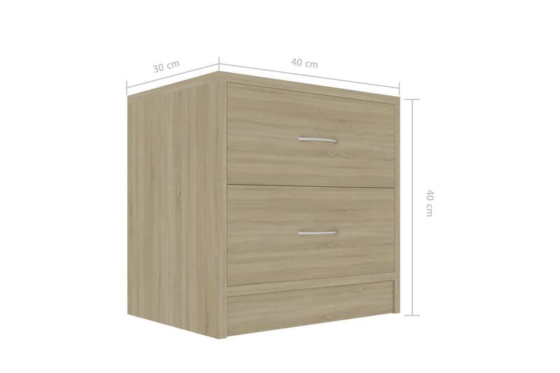 Sängbord sonoma ek 40x30x40 cm spånskiva - Brun - Möbler - Sovrum - Sängbord