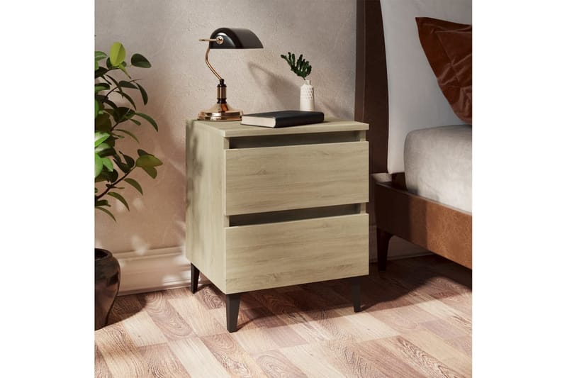 Sängbord sonoma-ek 40x35x50 cm spånskiva - Brun - Möbler - Sovrum - Sängbord