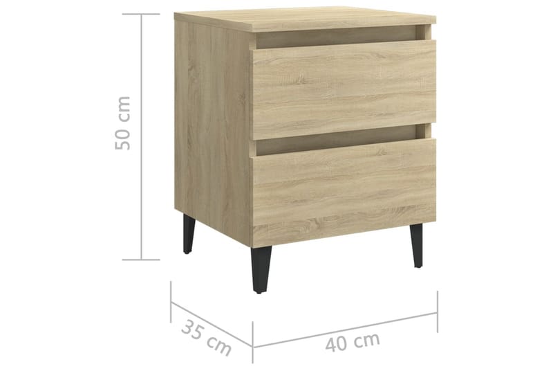 Sängbord sonoma-ek 40x35x50 cm spånskiva - Brun - Sängbord - Bord