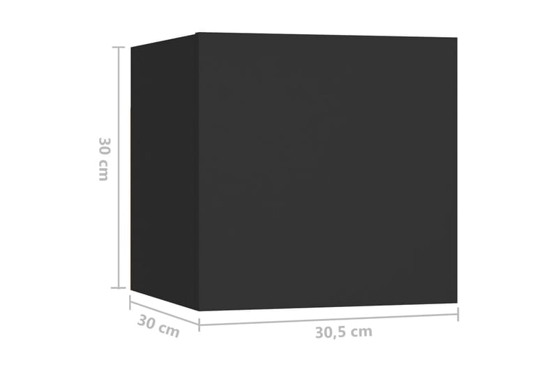 Sängbord svart 30,5x30x30 cm spånskiva - Svart - Sängbord - Bord