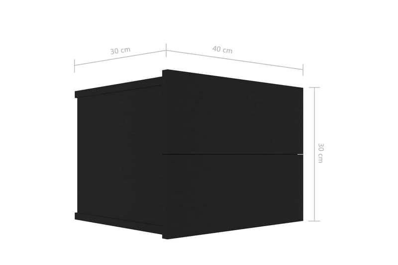 Sängbord svart 40x30x30 cm spånskiva - Svart - Sängbord - Bord