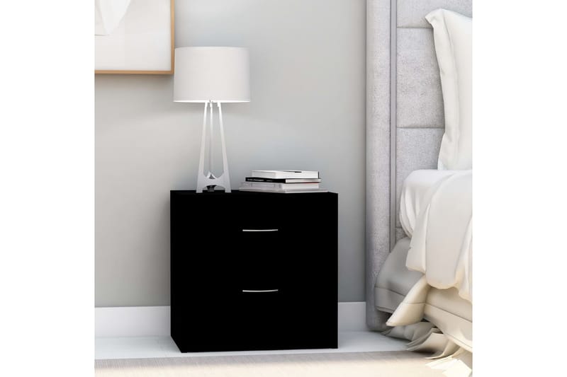 Sängbord svart 40x30x40 cm spånskiva - Svart - Sängbord - Bord