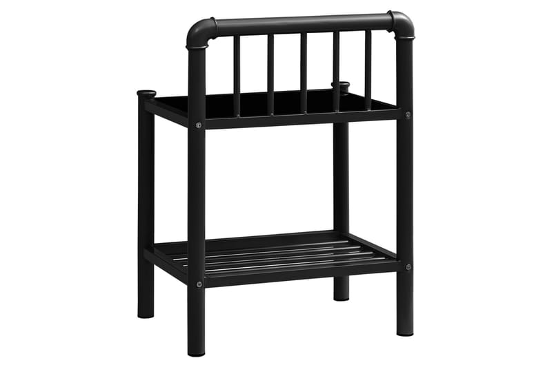 Sängbord svart 45x34x62,5 cm metall och glas - Svart - Sängbord - Bord