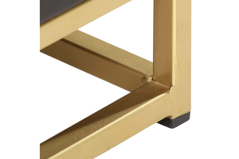 Sängbord svart och guld 40x30x50 cm massivt mangoträ - Svart - Möbler - Sovrum - Sängbord